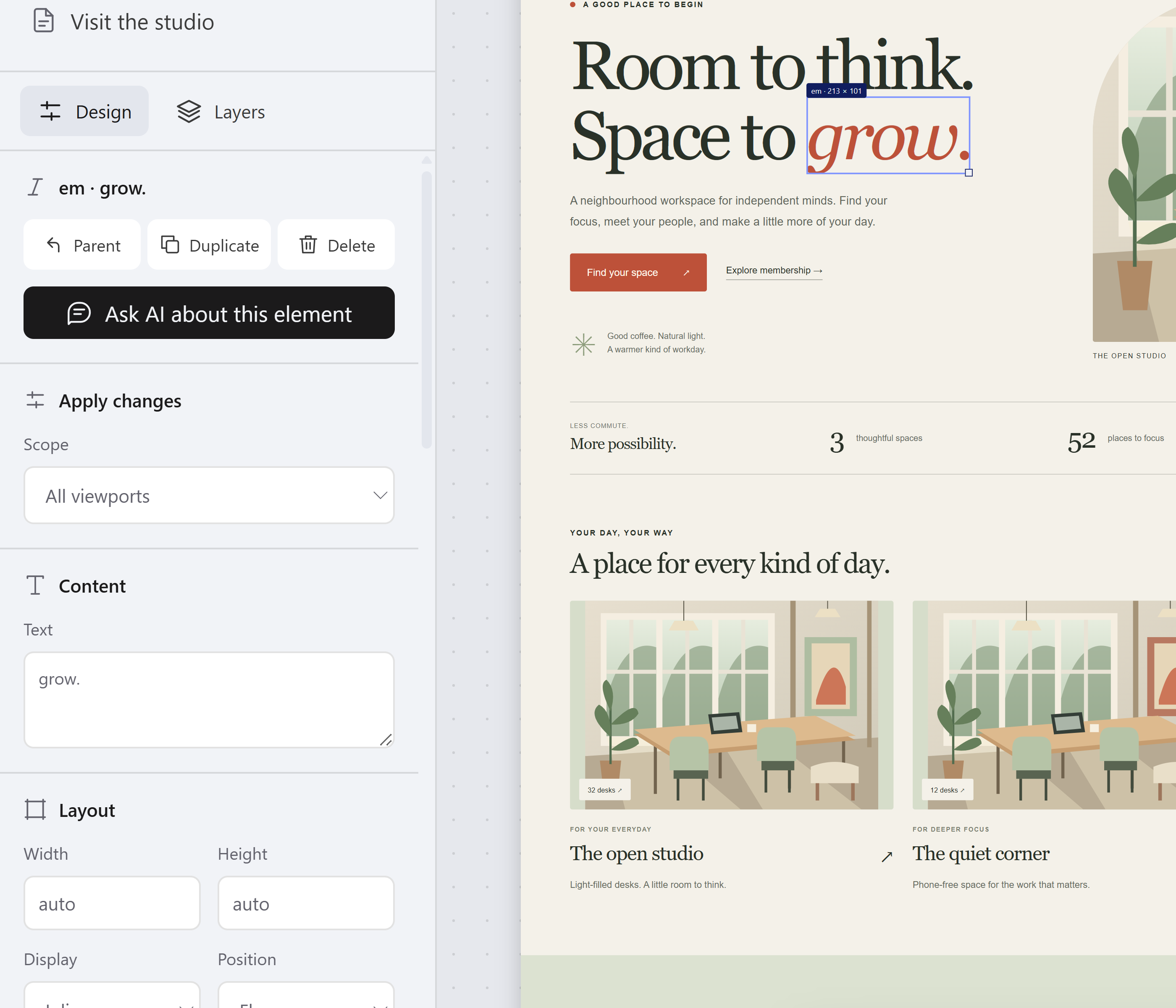 Still Studio in Licuse: Design with control.